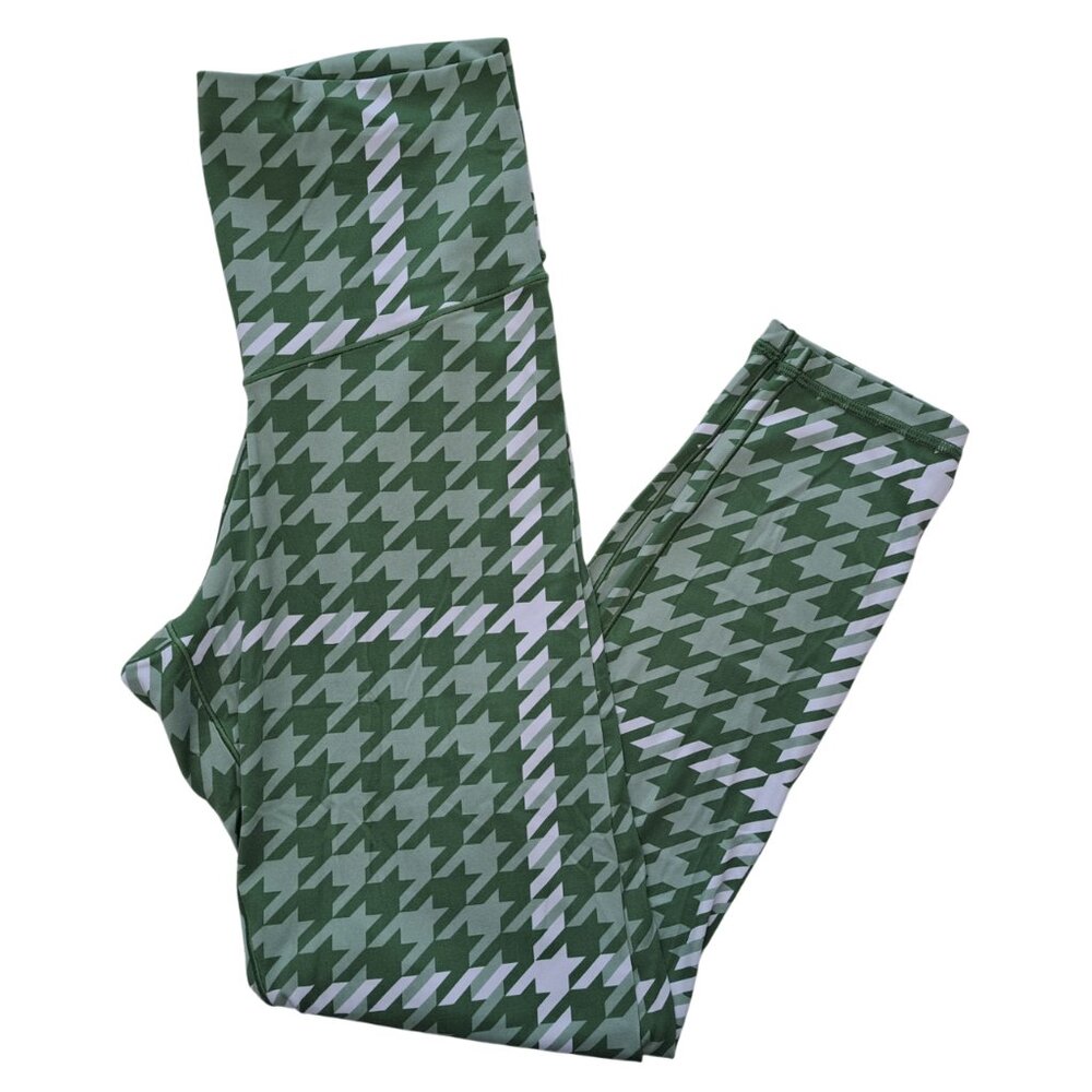 Aerie Offline Green Patterned Leggings Size Large